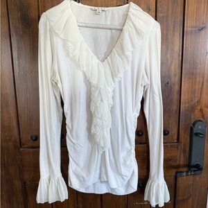 Cabi long sleeve ruffle blouse